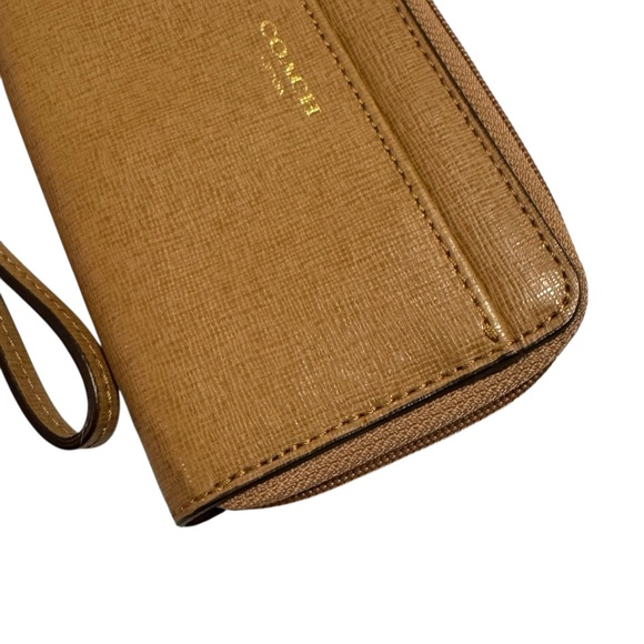 Coach Brown Leather Wallet Wristlet - Picture 3 of 8